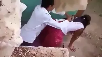 Caught video where unsuspecting guy fucks Indian girl in doggy