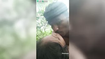 Mustached Indian lovelace kisses bhabhi in the outdoor caught video