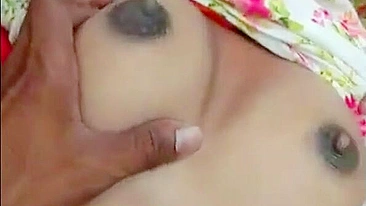 Horny Indian lovers hide in grass to have sex and film caught video
