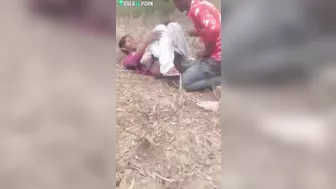 Outdoor caught video of clothed guy fucking Indian girl in missionary