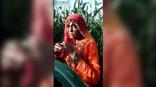 Caught video where Indian aunty is going to masturbate in cornfield