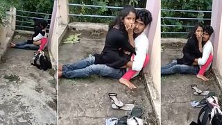 Girl rides Indian lover's cock and runs away after they are caught