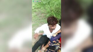 Indian lovers have sex in the fresh air and they are caught by stranger