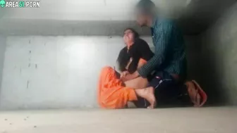 Clothed guy penetrates Indian girl's pussy from behind in caught video