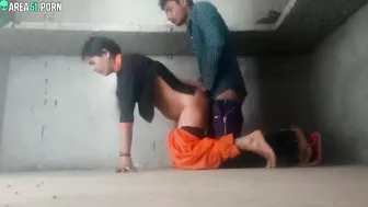 Clothed guy penetrates Indian girl's pussy from behind in caught video