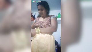 Webcam model caught by Indian roommate that films her undressing