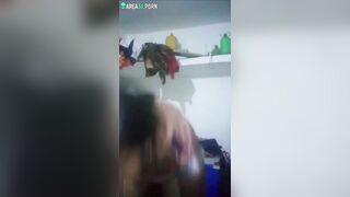 Webcam model caught by Indian roommate that films her undressing