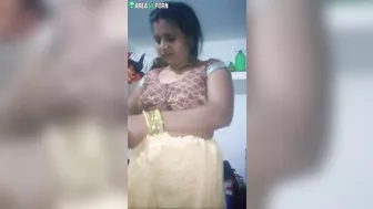 Webcam model caught by Indian roommate that films her undressing