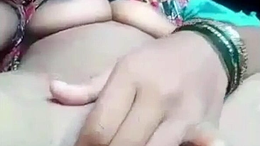 Excited Indian wife goes to barn not to be caught during masturbation