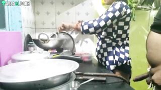 Housewife tries to cook but Indian husband fucks her in caught video