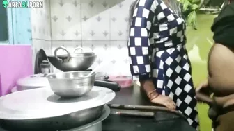 Housewife tries to cook but Indian husband fucks her in caught video