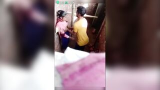 Indian girl kisses lover without knowing that they are caught