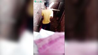 Indian girl kisses lover without knowing that they are caught