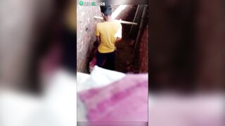 Indian girl kisses lover without knowing that they are caught