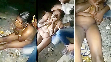 Drunk Indian female is caught by guys that decide to fuck her