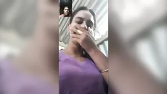 Married Indian girl shows lover nice tits and fears to be caught