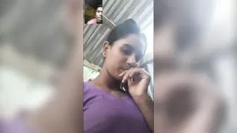 Married Indian girl shows lover nice tits and fears to be caught