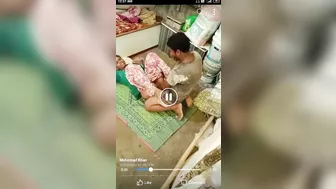 Indian lovers have sex on the floor and are caught by phone camera