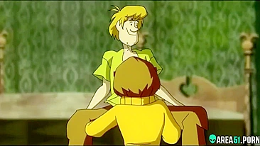 Petite MILF Velma Dinkley and Shaggy having hard anal sex, 3D cartoon