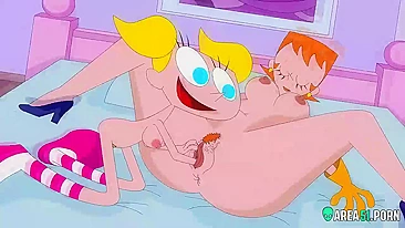 Busty bitch fuck in the Dexter's laboratory, 3D cartoon
