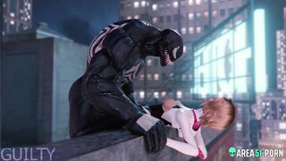 3D PORN CARTOON - Beast venom fucks spider-girl in the pussy till creampie