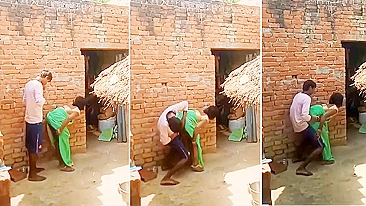 Village in India, cheating wife fuck with local young boy