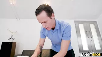 Promiscuous MILF with smokin' hot body tries XXX sex with shy masseur