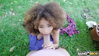 Married black girl gives a XXX blowjob to the white guy outdoors Married black girl gives a XXX blowjob to the white guy outdoors