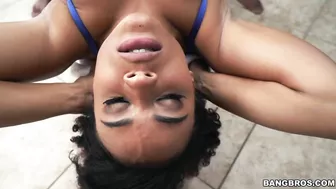 After training Ebony gal has XXX affair with black trainer in shower