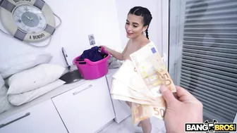 For cash lovely maid rides XXX cock instead of doing her duties