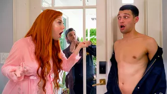 Lucky cable guy satisfies XXX needs of attractive red-haired nymph