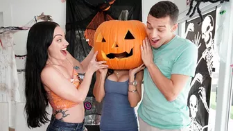 XXX Halloween prank ends for boy and busty Latina GF with hot fuck XXX Halloween prank ends for boy and busty Latina GF with hot fuck