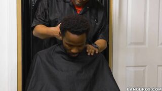 Black brother's big cock is a good XXX payment for the hairdresser