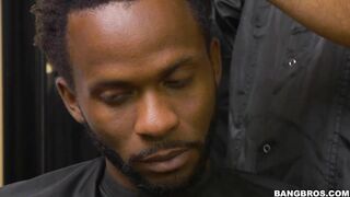Black brother's big cock is a good XXX payment for the hairdresser