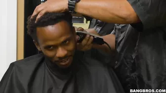 Black brother's big cock is a good XXX payment for the hairdresser