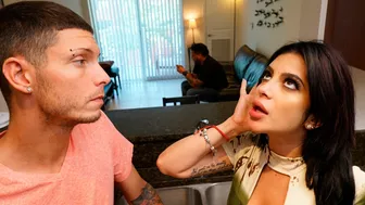 Dirty-minded MILF seduces a neighbor guy on XXX sex in the kitchen