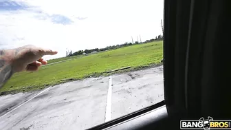 Pretty XXX mom in sexy green lingerie gets facialed in bus