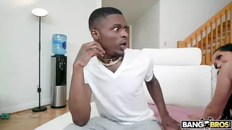 Fucking great mom is sucking black monster cock in different poses