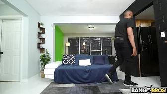 Skinny XXX mom in pink mask is sucking monster black dick