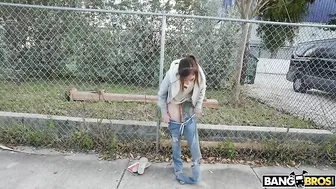 Dirty mom was fucked hard in the car and thrown out on the street Dirty mom was fucked hard in the car and thrown out on the street