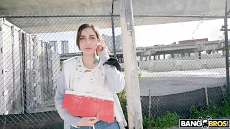 Cute poor mom was picked up from the street and asked tricky XXX questions