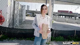 Cute poor mom was picked up from the street and asked tricky XXX questions