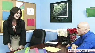 Gorgeous mom enjoys having her big XXX melons licked by the employee