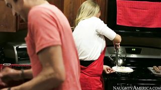 Kissing is one of the sweetest XXX desserts for the blonde mom