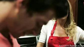 Kissing is one of the sweetest XXX desserts for the blonde mom