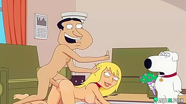 3D XXX cartoon, family guy! Brian's girlfriend fucked by Quagmire