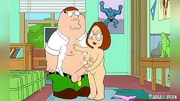 3D incest cartoon! Sexy mommy Meg Griffin fucking her dad and brother