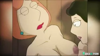 3D XXX cartoon! Sexy Lois Griffin and Bonnie in lesbian sex on outdoor