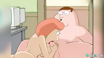 3D cartoon family guy! Lois Griffin and Peter having sex in the office