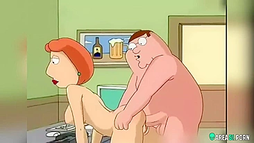 3D cartoon family guy! Lois Griffin and Peter having sex in the office
